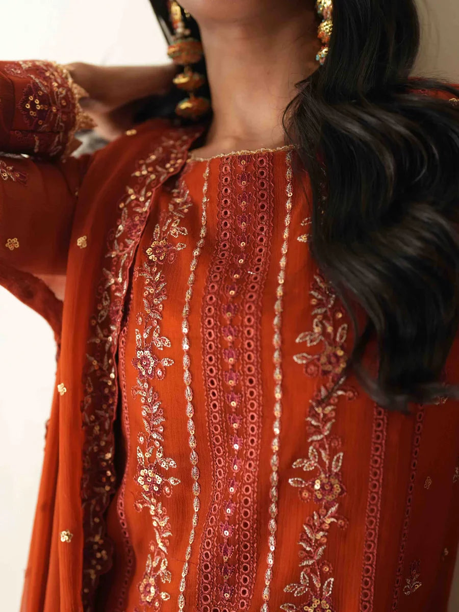 Salitex Unstitched Embroidered Chiffon 3 Piece Suit SUNS8CH515 Festive Collection