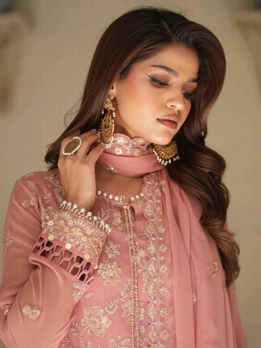 Salitex Unstitched Embroidered Chiffon 3 Piece Suit SUNS8CH506 Festive Collection