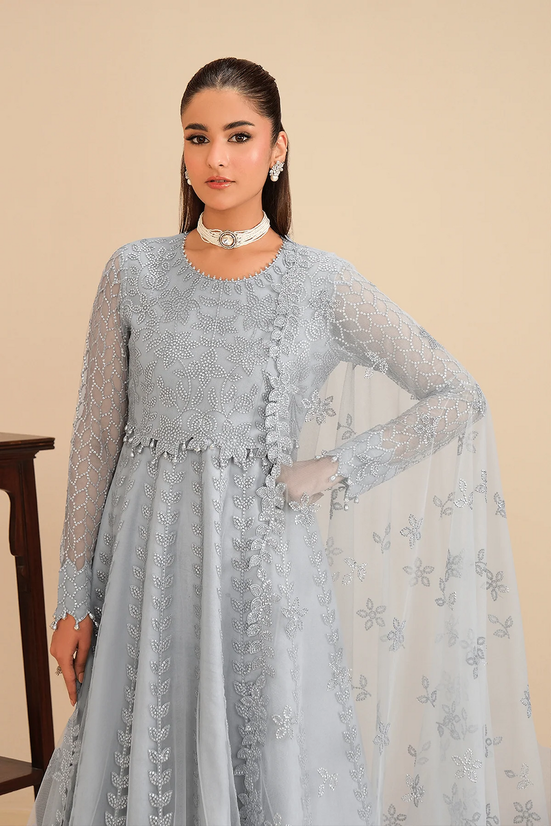 Alizeh Fashion Unstitched Embroidered Chiffon 3 Piece Suit AF26UCF AF-NT-2259-Shama - Festive Collection