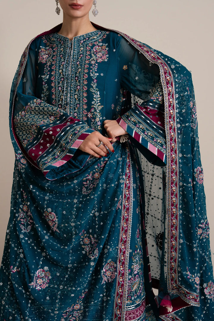 Xenia Formals Unstitched Embroidered Chiffon 3 Piece Suit D-05 Yona - Festive Collection