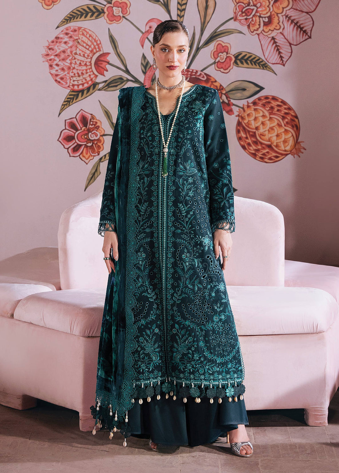 Amelia by Mahnur Unstitched Embroidered Corduroy 3 Piece Suit MN26ULW AM-06 - Winter Collection