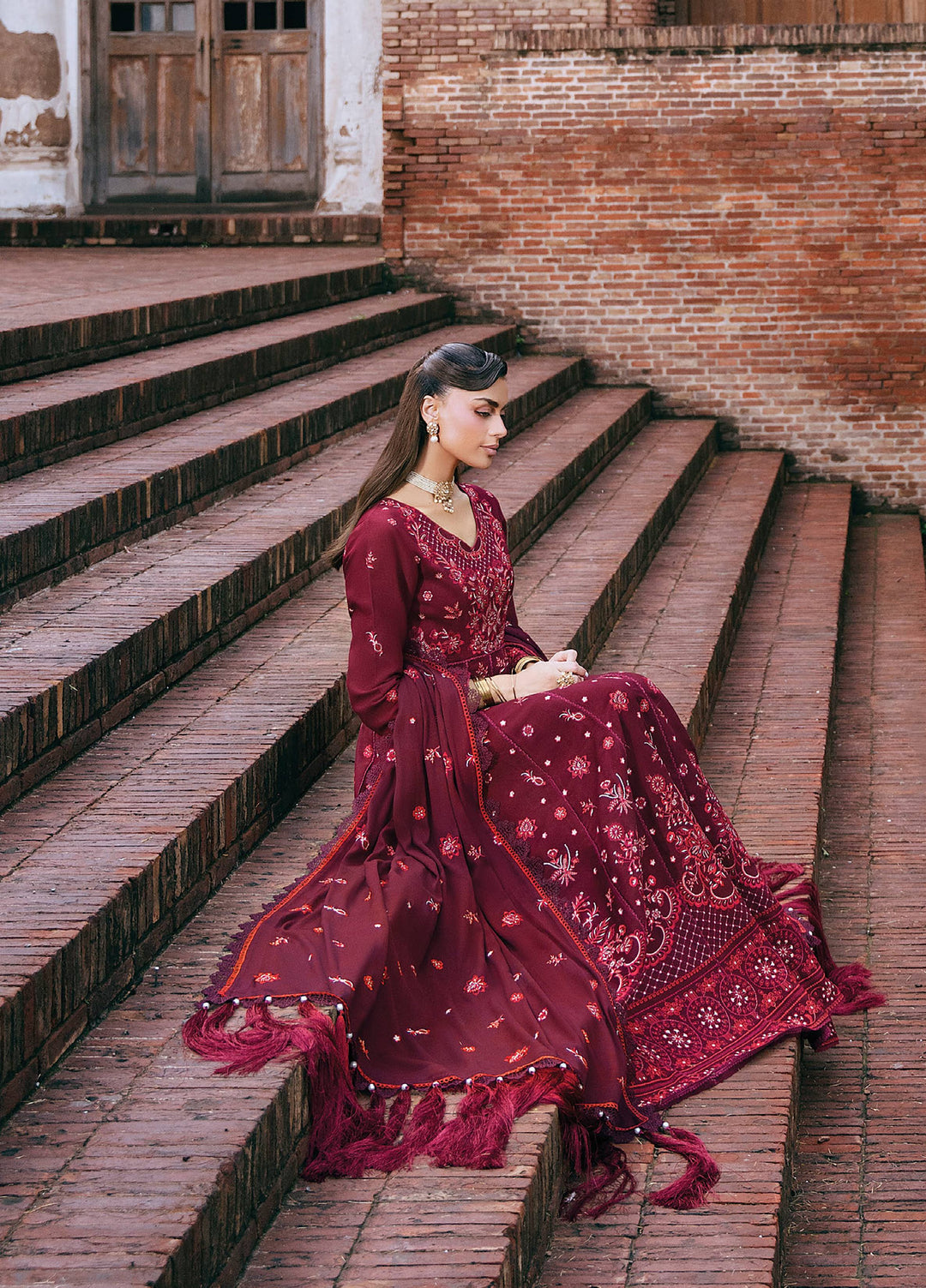 Amelia by Mahnur Unstitched Embroidered Corduroy 3 Piece Suit MN26ULW AM-02 - Winter Collection