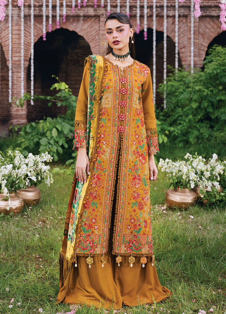 Amelia by Mahnur Unstitched Embroidered Corduroy 3 Piece Suit MN26ULW AM-09 - Winter Collection