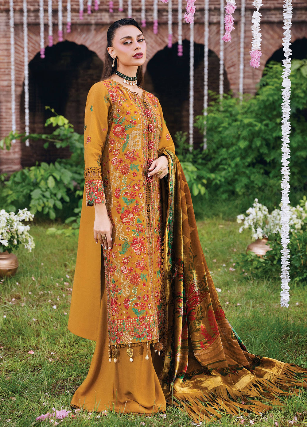 Amelia by Mahnur Unstitched Embroidered Corduroy 3 Piece Suit MN26ULW AM-05 - Winter Collection