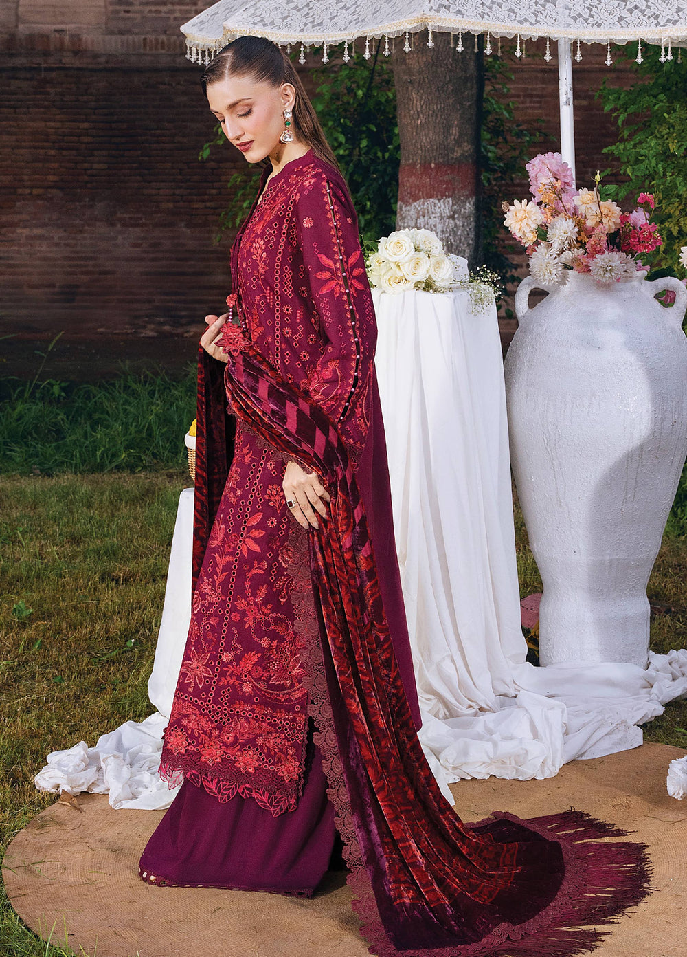 Amelia by Mahnur Unstitched Embroidered Corduroy 3 Piece Suit MN26ULW AM-06 - Winter Collection