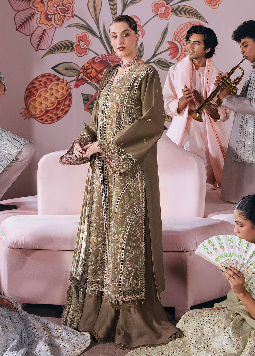 Amelia by Mahnur Unstitched Embroidered Corduroy 3 Piece Suit MN26ULW AM-08 - Winter Collection