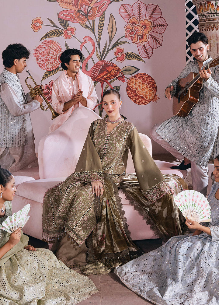 Amelia by Mahnur Unstitched Embroidered Corduroy 3 Piece Suit MN26ULW AM-08 - Winter Collection