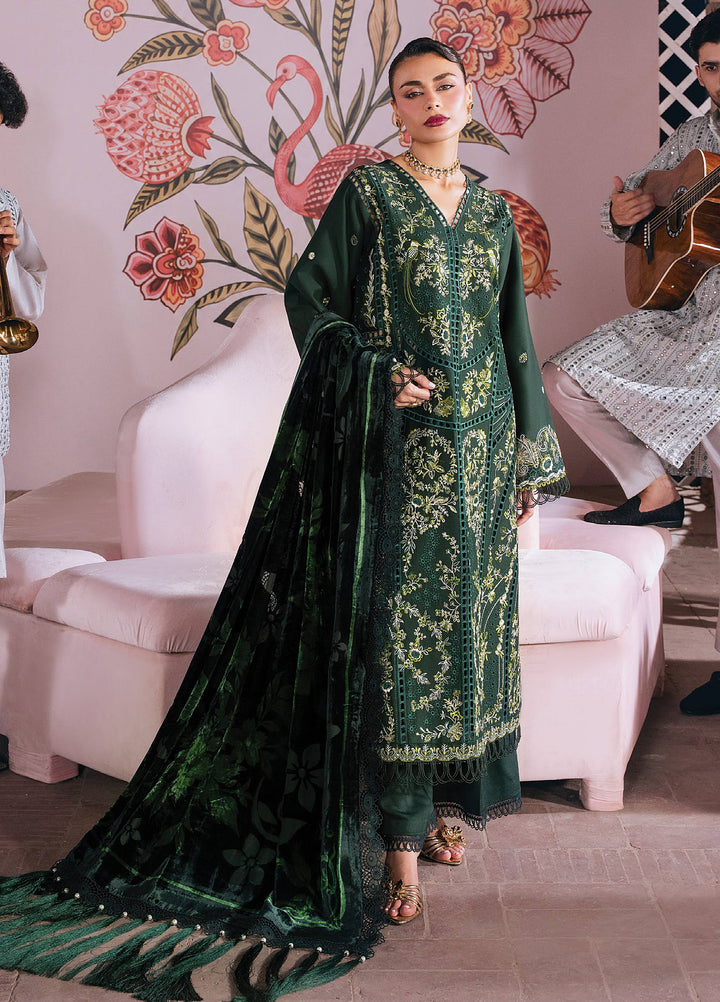 Amelia by Mahnur Unstitched Embroidered Corduroy 3 Piece Suit MN26ULW AM-09 - Winter Collection