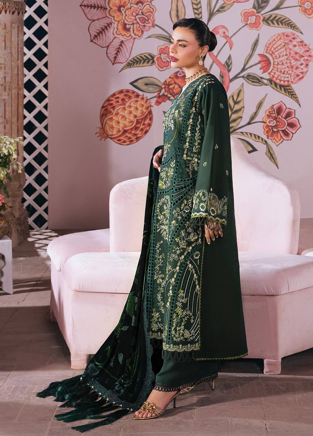 Amelia by Mahnur Unstitched Embroidered Corduroy 3 Piece Suit MN26ULW AM-09 - Winter Collection