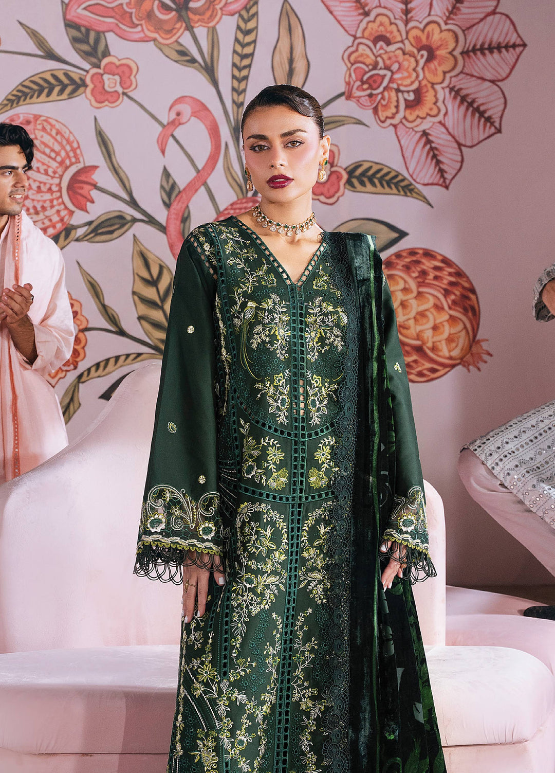 Amelia by Mahnur Unstitched Embroidered Corduroy 3 Piece Suit MN26ULW AM-04 - Winter Collection