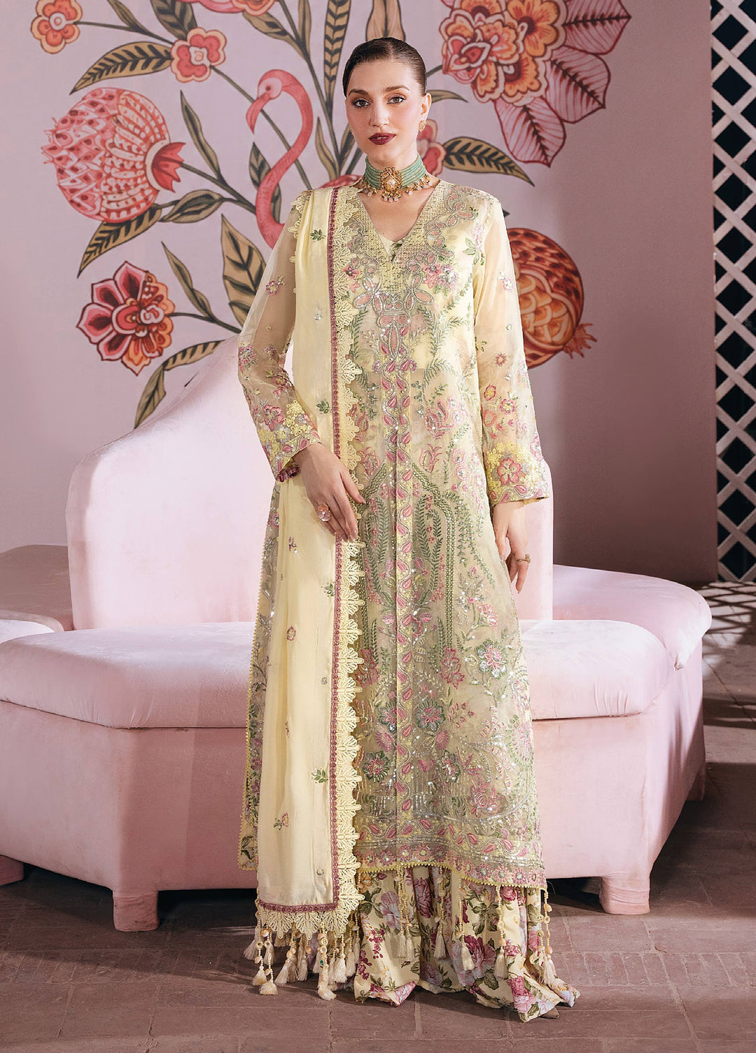 Amelia by Mahnur Unstitched Embroidered Corduroy 3 Piece Suit MN26ULW AM-10 - Winter Collection