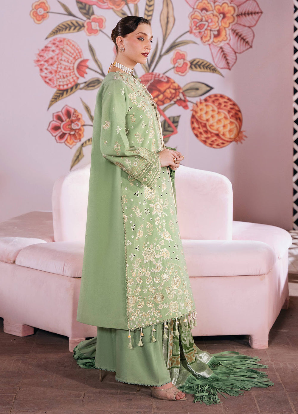 Amelia by Mahnur Unstitched Embroidered Corduroy 3 Piece Suit MN26ULW AM-11 - Winter Collection