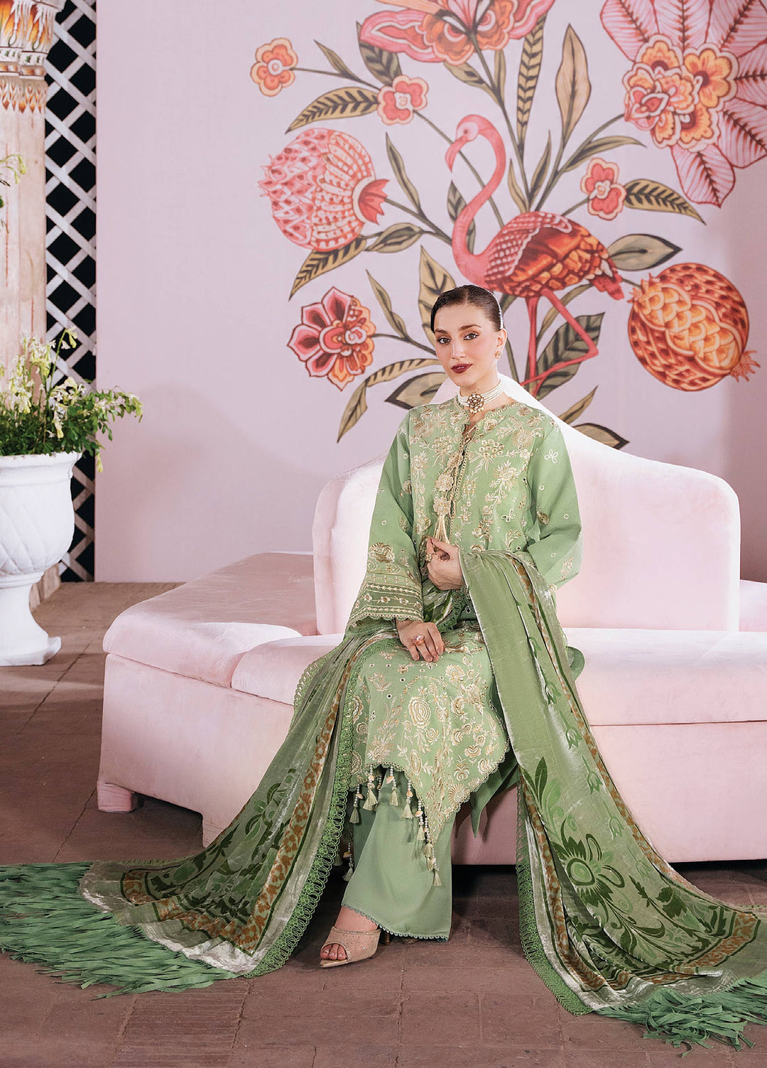 Amelia by Mahnur Unstitched Embroidered Corduroy 3 Piece Suit MN26ULW AM-08 - Winter Collection