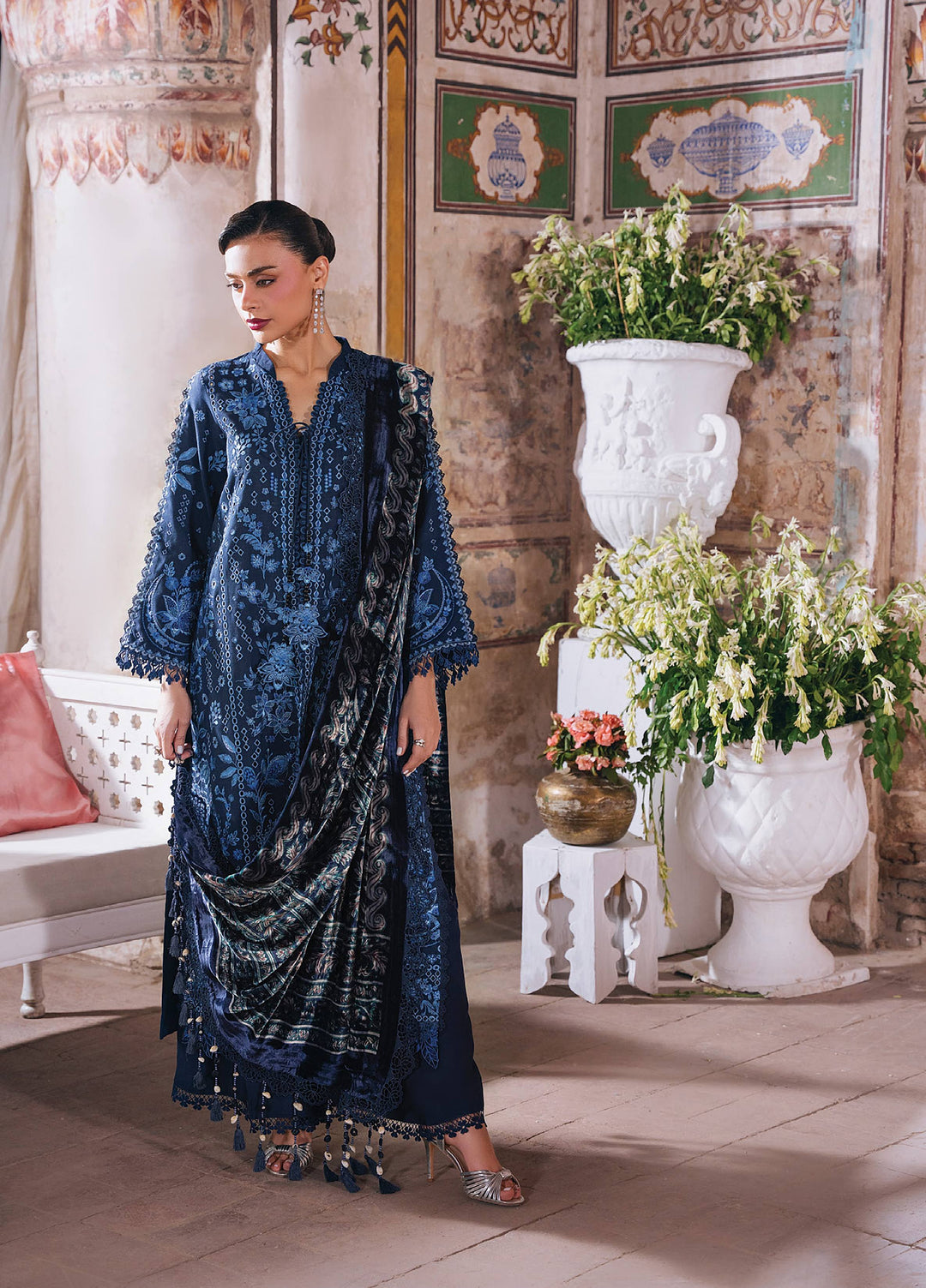 Amelia by Mahnur Unstitched Embroidered Corduroy 3 Piece Suit MN26ULW AM-12 - Winter Collection