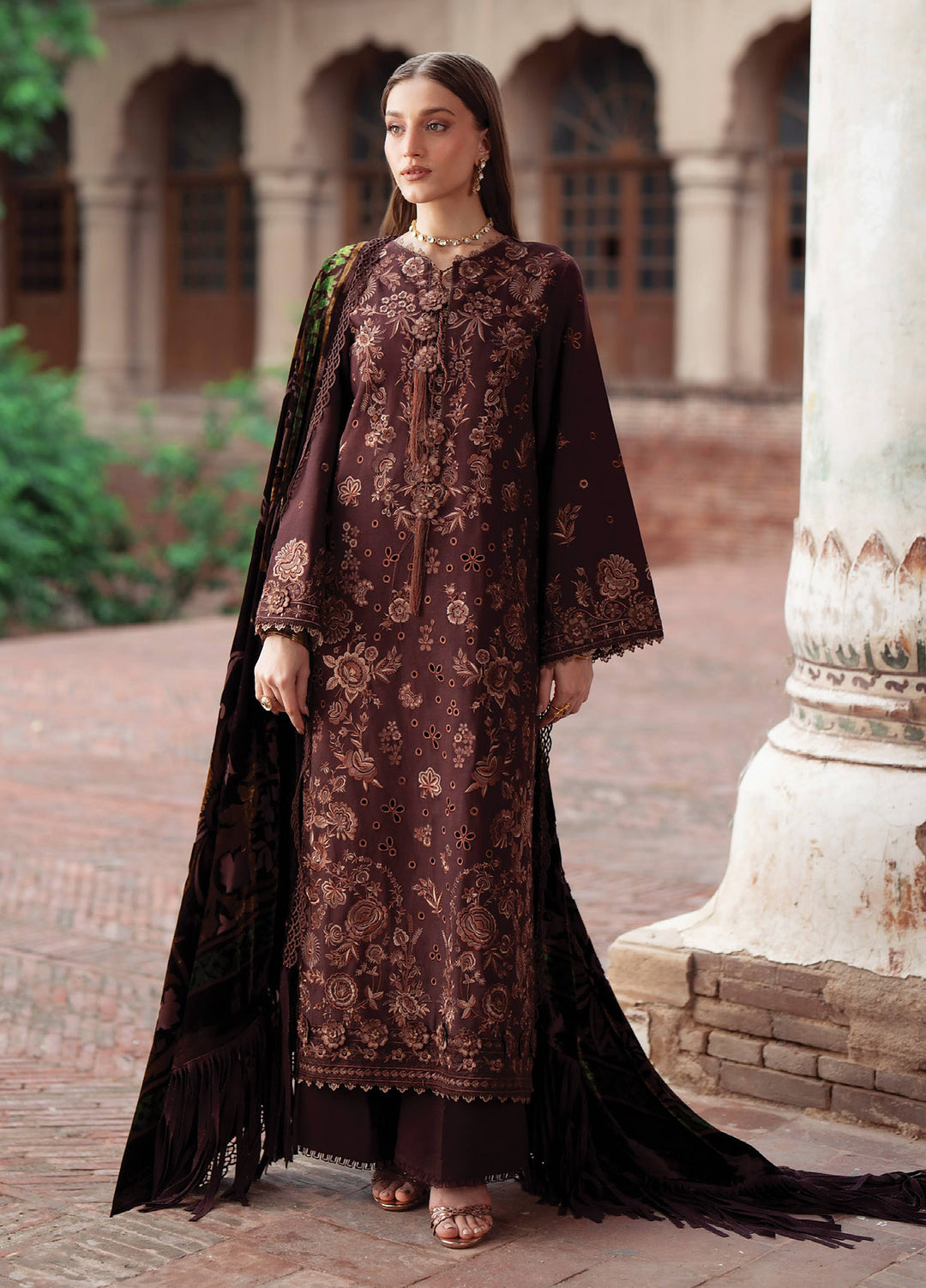 Amelia by Mahnur Unstitched Embroidered Corduroy 3 Piece Suit MN26ULW AM-13 - Winter Collection