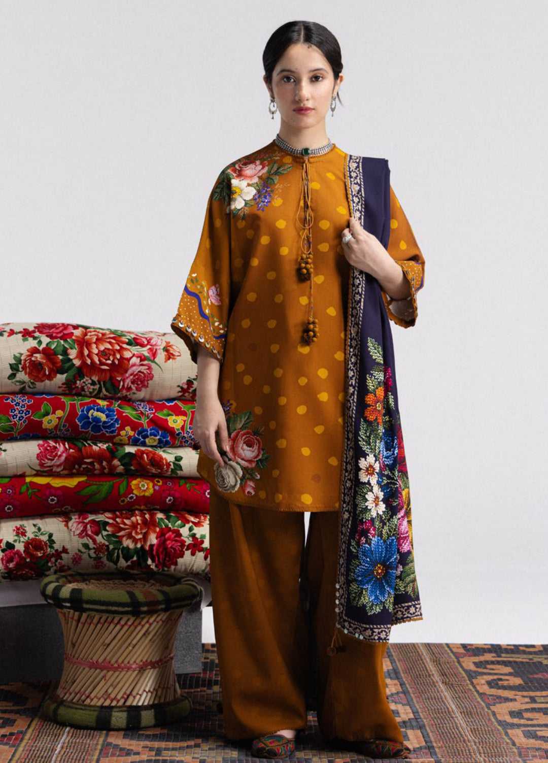 Coco by Zara Shahjahan Unstitched Printed Linen 3 Piece Suit CZ26UPL Amelia 5B - Casual Collection