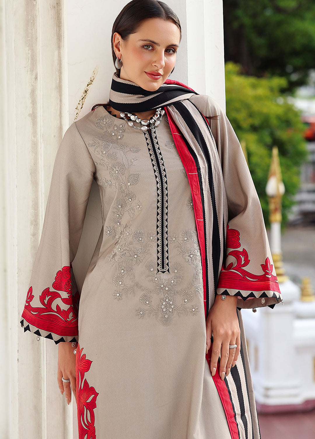 Aniiq by Charizma Embroidered Linen Suits Unstitched 3 Piece CRZ25AU ANW6-08 - Winter Collection