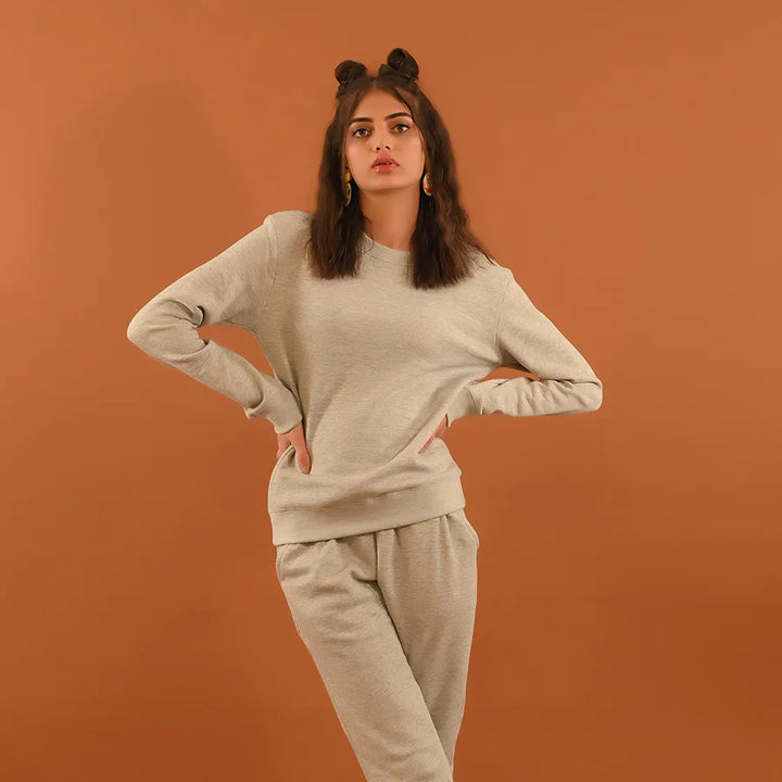 Dhaga Women Western Solids T- Shirt jersy Smart Fit Basic Header Grey DSS10005 - Summer Collection