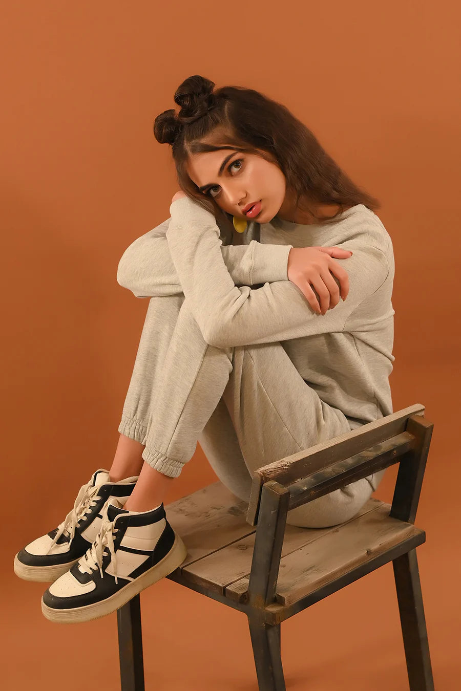 Dhaga Women Western Solids T- Shirt jersy Smart Fit Basic Header Grey DSS10005 - Summer Collection