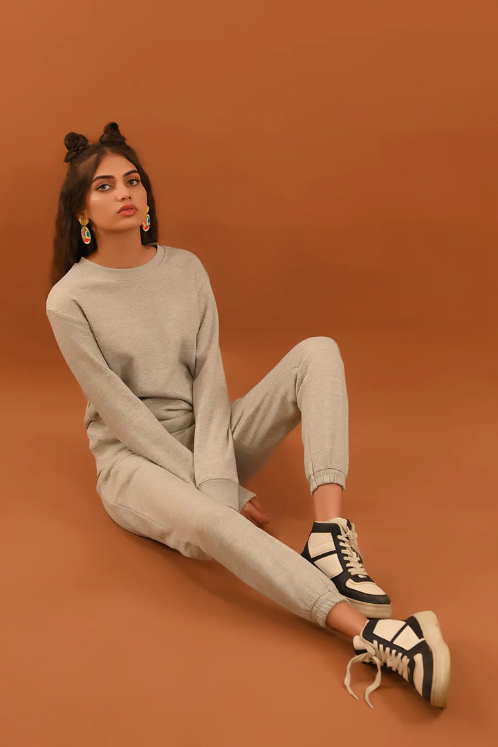 Dhaga Women Western Solids T- Shirt jersy Smart Fit Basic Header Grey DSS10005 - Summer Collection