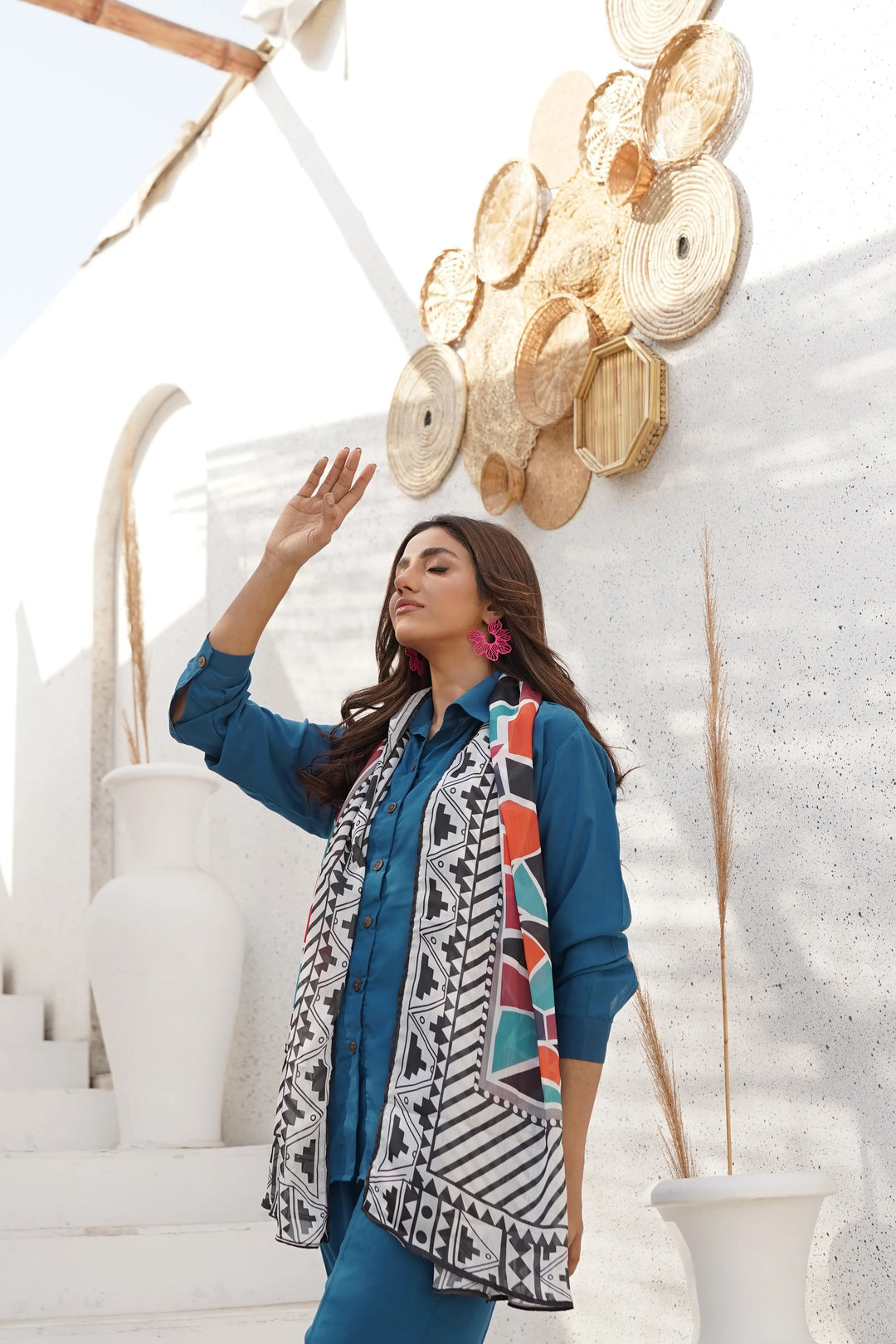 Dhaga Women Scarve Printed Crinkle Silk 1 Piece Multi Abstract - Summer Collection