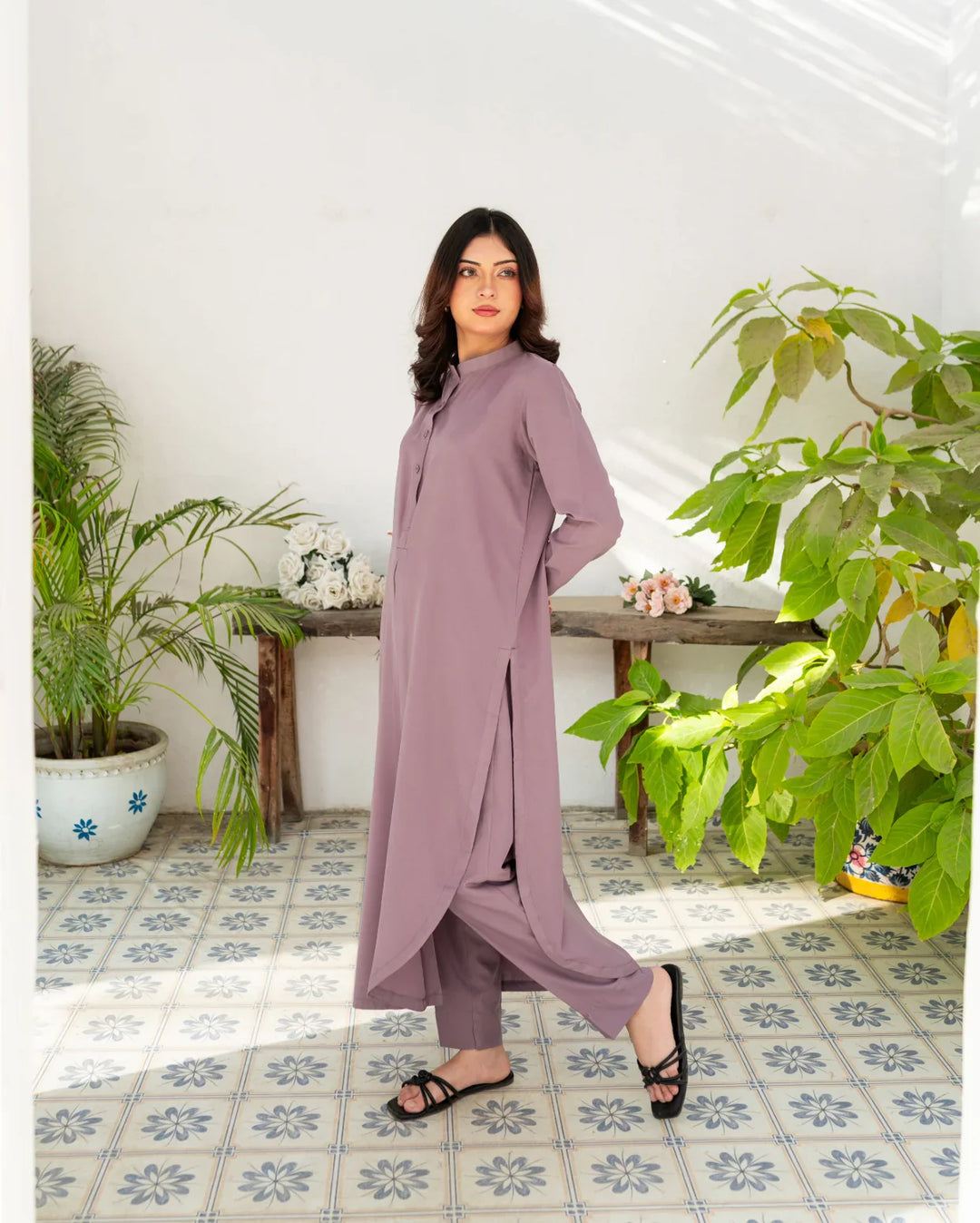 Zauk Women RTW 2 Piece Solids Poly Grip Lavender Grace - Casual Collection