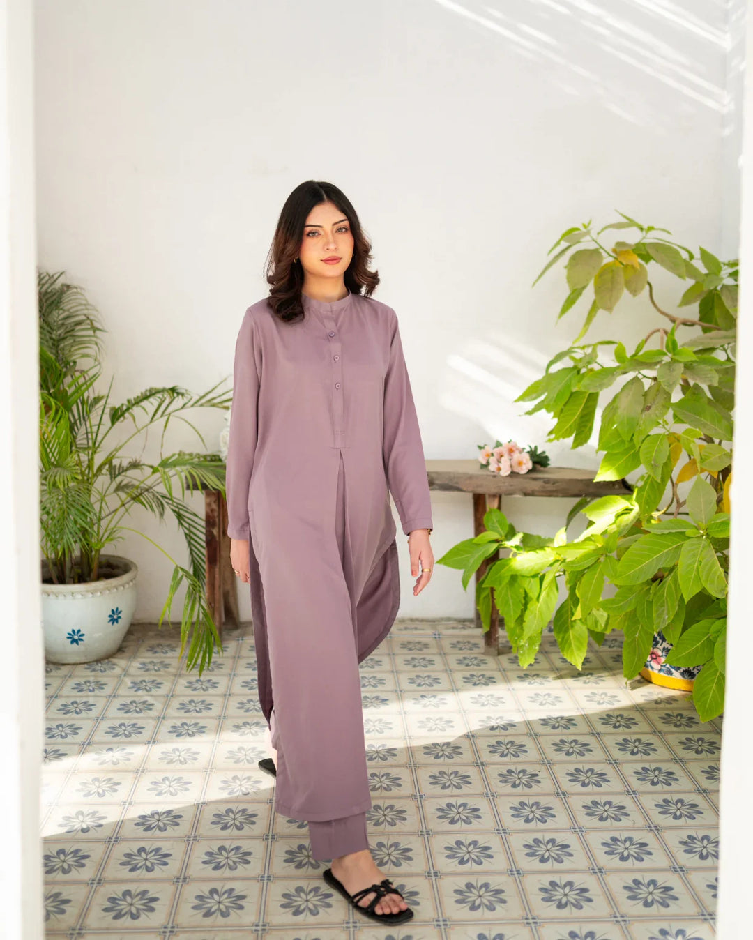 Zauk Women RTW 2 Piece Solids Poly Grip Lavender Grace - Casual Collection