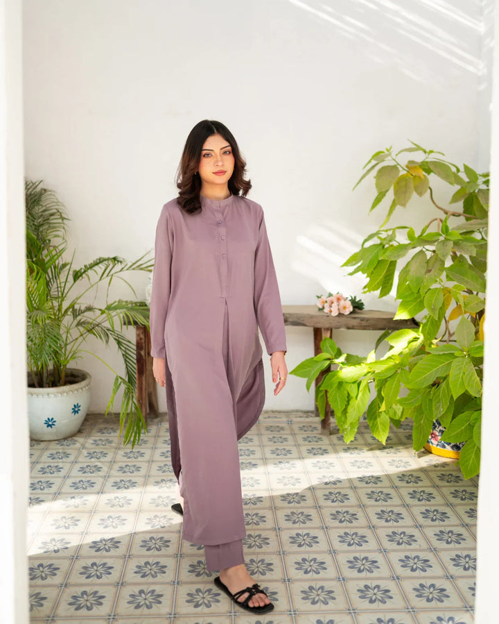 Zauk Women RTW 2 Piece Solids Poly Grip Lavender Grace - Casual Collection