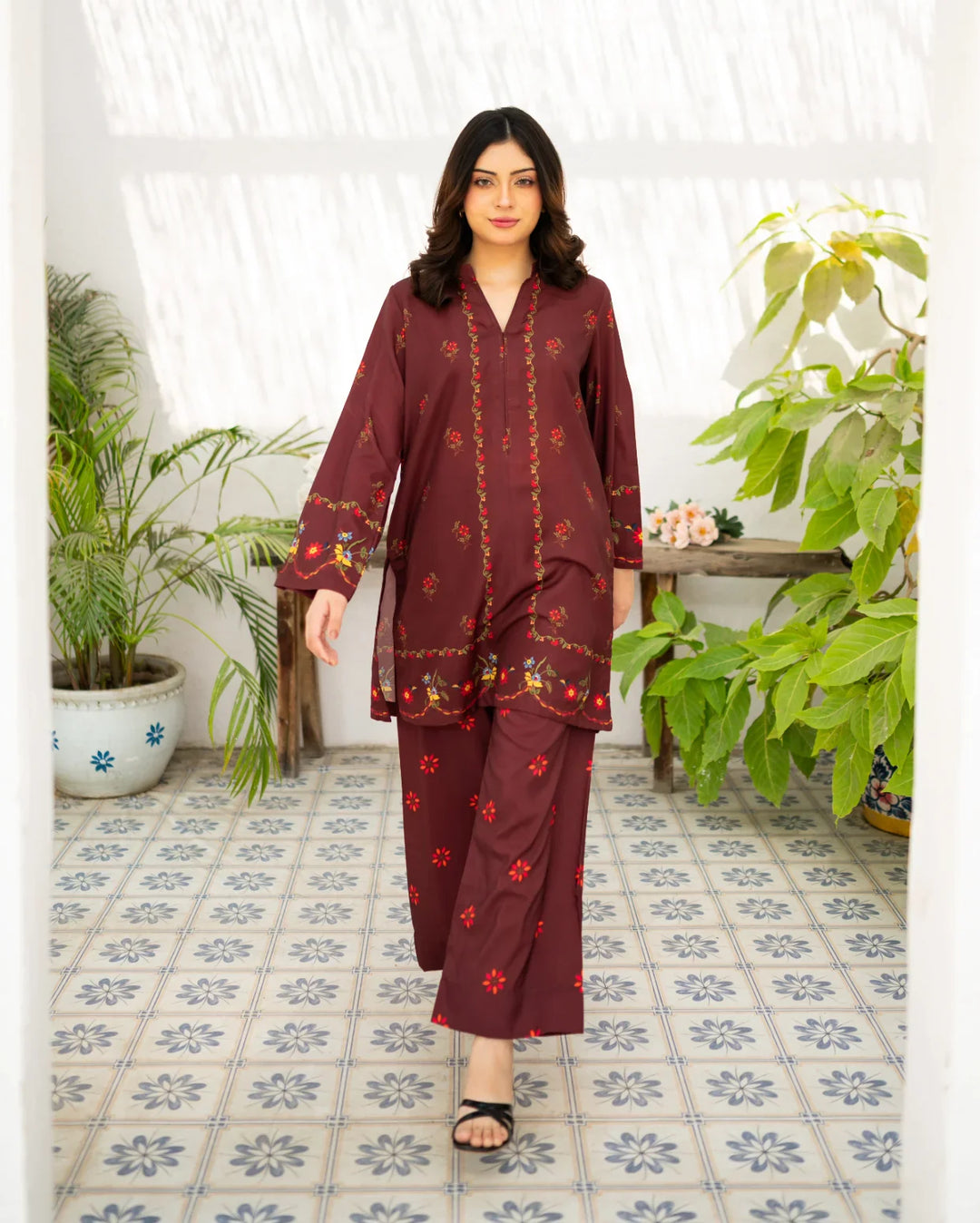 Zauk Women RTW 2 Piece Printed Poly Lawn Cherry Charm - Casual Collection