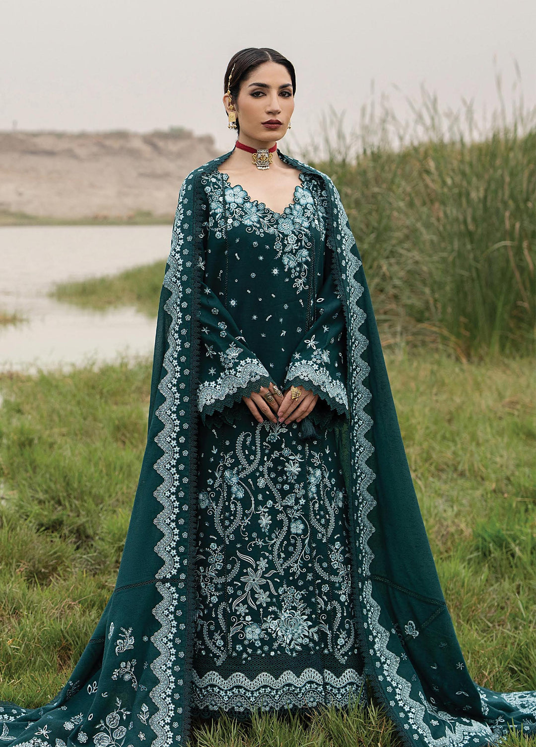 Sukhan by Afrozeh Unstitched Embroidered Viscose 3 Piece Suit AF26UVS Riyasat FW01259 - Winter Collection
