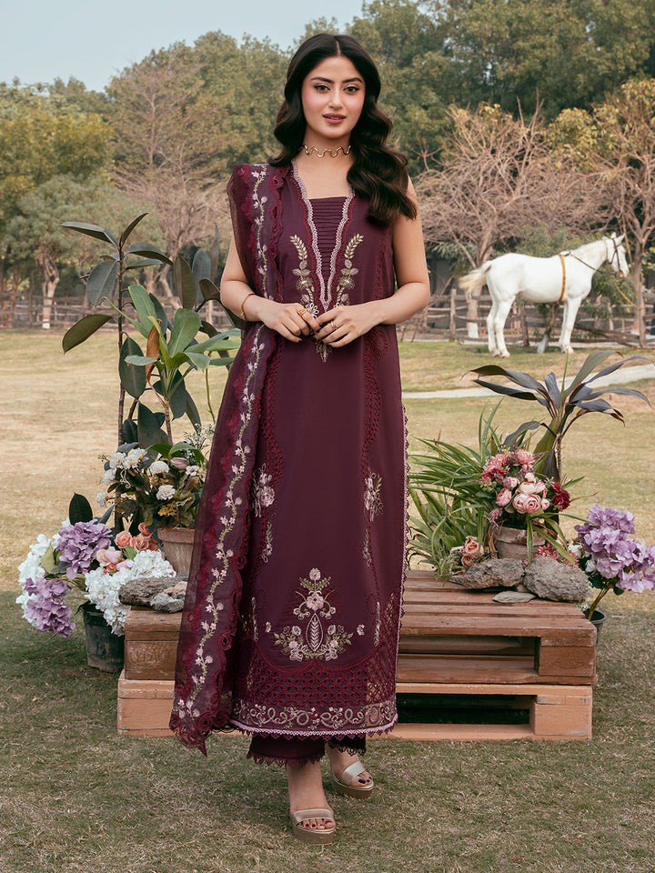 Mahveen by Izel Unstitched Embroidered Lawn 3 Piece Suit Anaya - Eid Collection