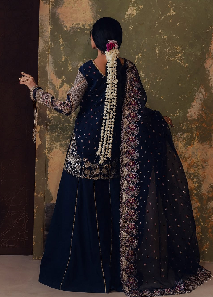 Jahan Ara by Zarposh Unstitched Embroidered Organza 3 Piece Suit ZP26UWJ FEROZAH - Wedding Collection