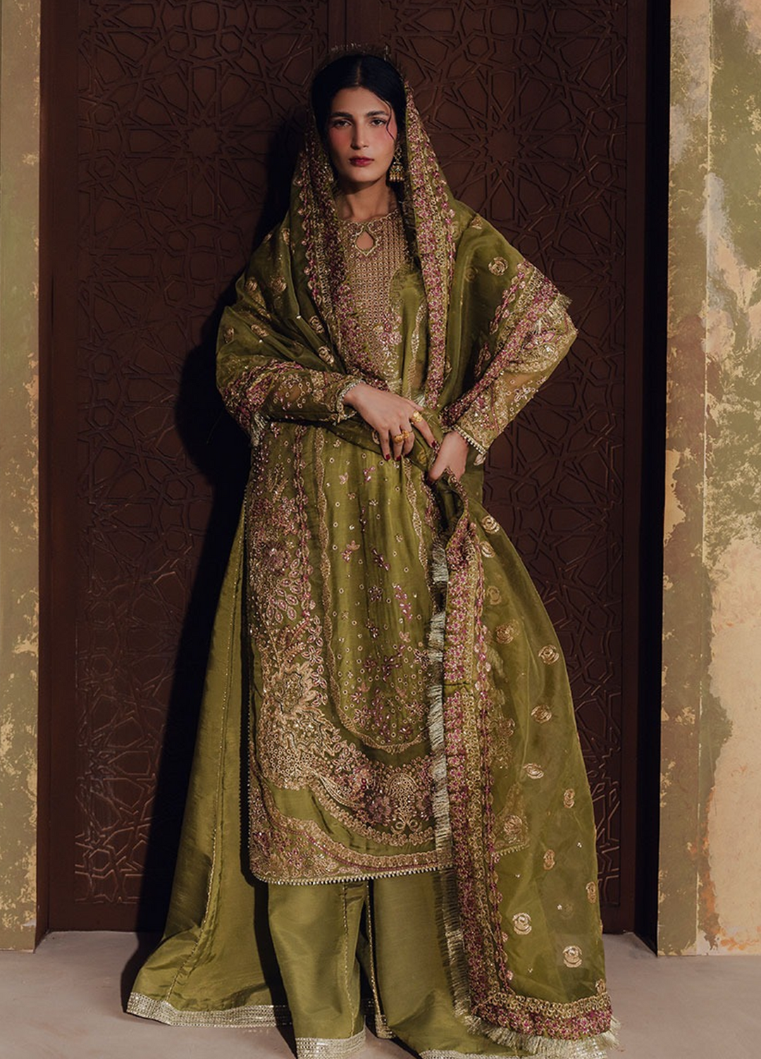 Jahan Ara by Zarposh Unstitched Embroidered Organza 3 Piece Suit ZP26UWJ ZARMINA - Wedding Collection