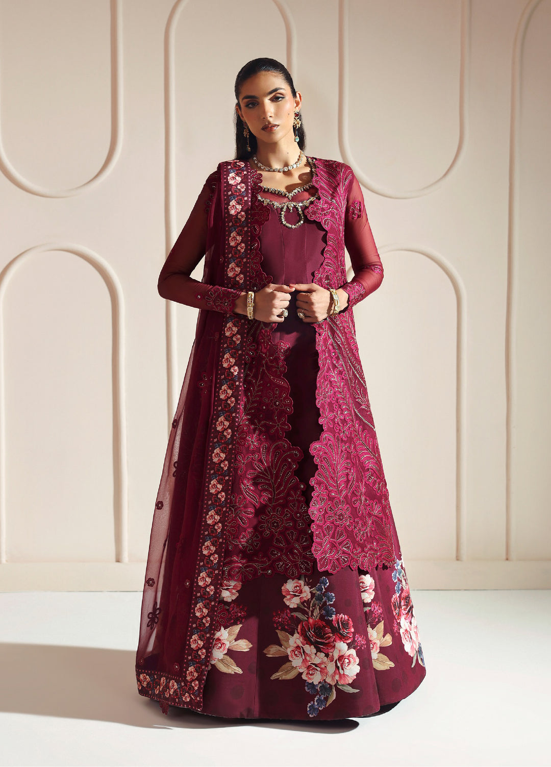 Aymal by Alizeh Fashion Unstitched Chiffon Luxury Embroidered Suits 3 Piece AFB25BC D-05 Jugnu - Formals Collection