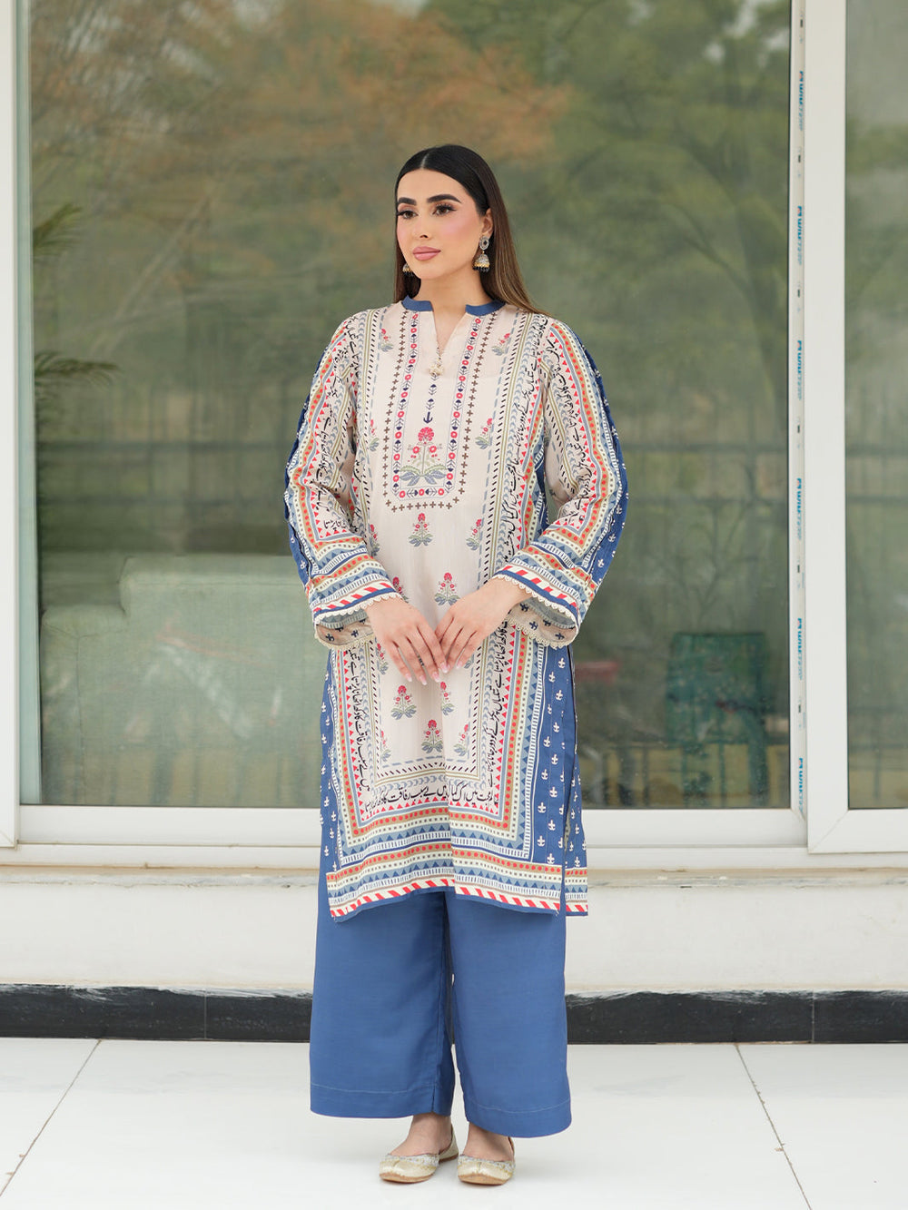 TNG Women Luxury Pret Printed Crepe 3 Piece Suit Asbaab - Casual Collection