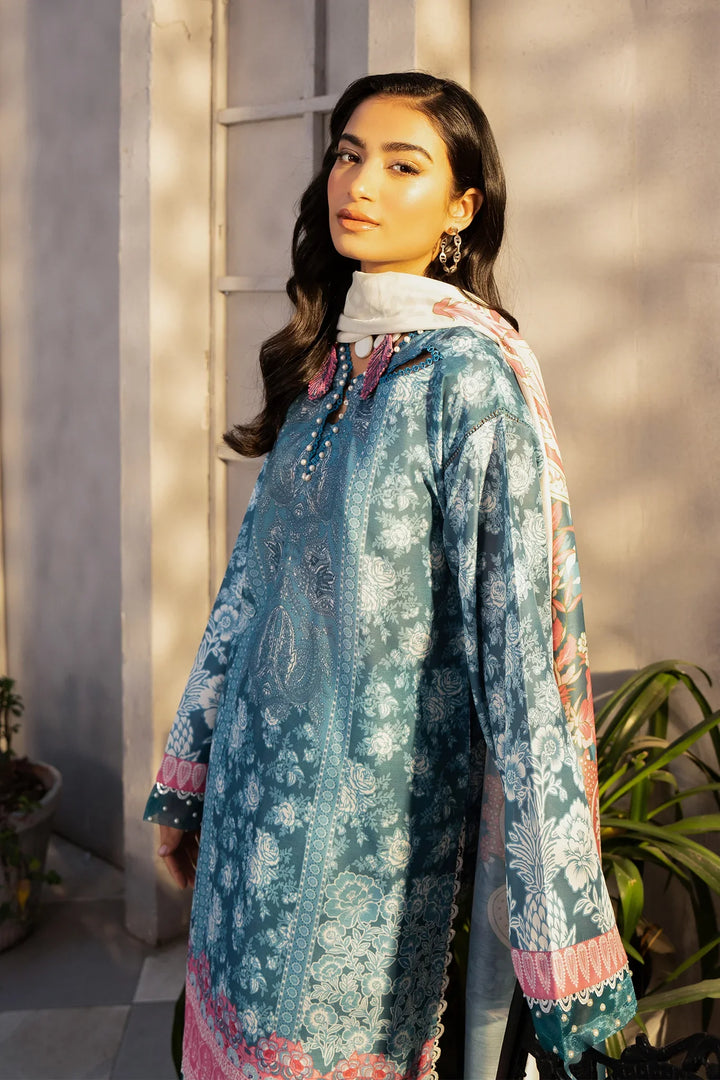 Safaah by Menaal Unstitched Printed Lawn 3 Piece Suit ML26ULS SP-06B - Casual Collection
