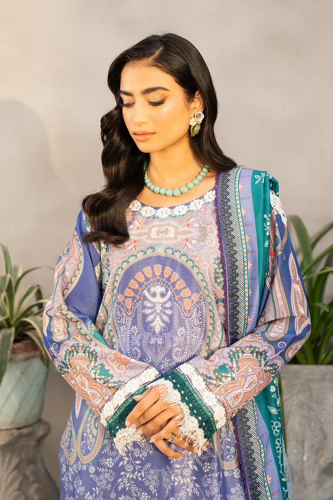 Safaah by Menaal Unstitched Printed Lawn 3 Piece Suit ML26ULS SP-04B - Casual Collection