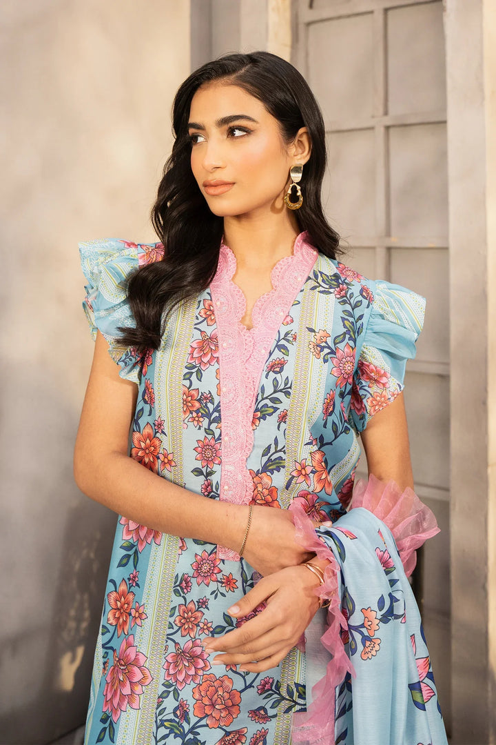 Safaah by Menaal Unstitched Printed Lawn 3 Piece Suit ML26ULS SP-05B - Casual Collection