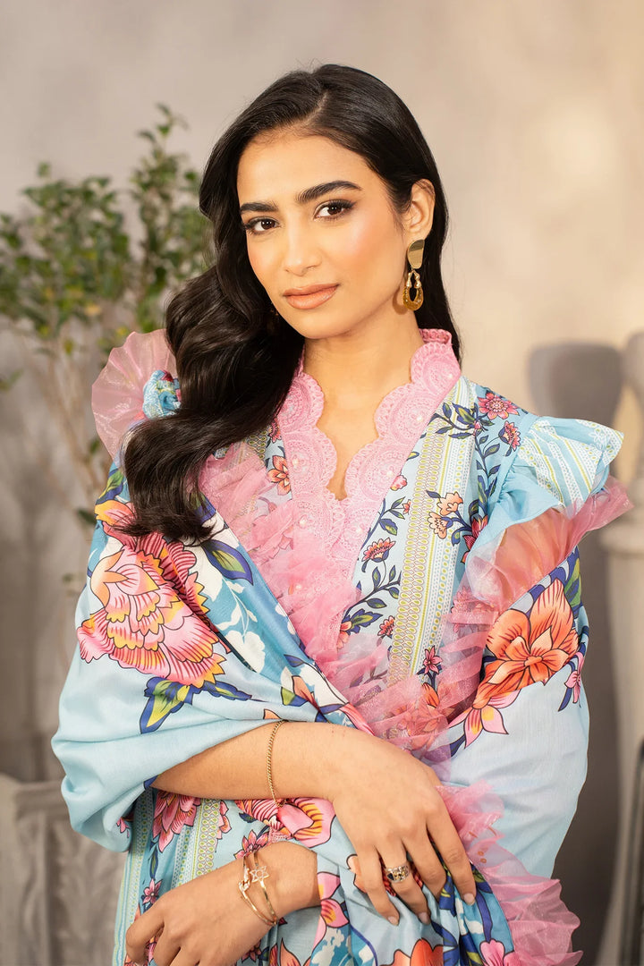 Safaah by Menaal Unstitched Printed Lawn 3 Piece Suit ML26ULS SP-05B - Casual Collection