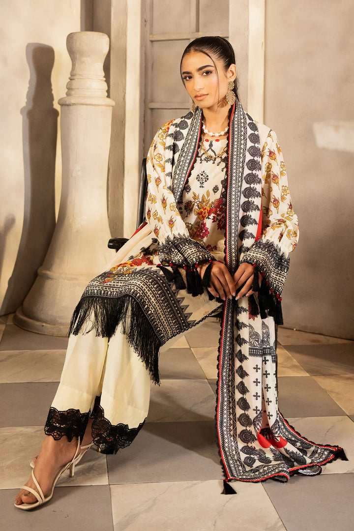 Safaah by Menaal Unstitched Printed Lawn 3 Piece Suit ML26ULS SP-03B - Casual Collection