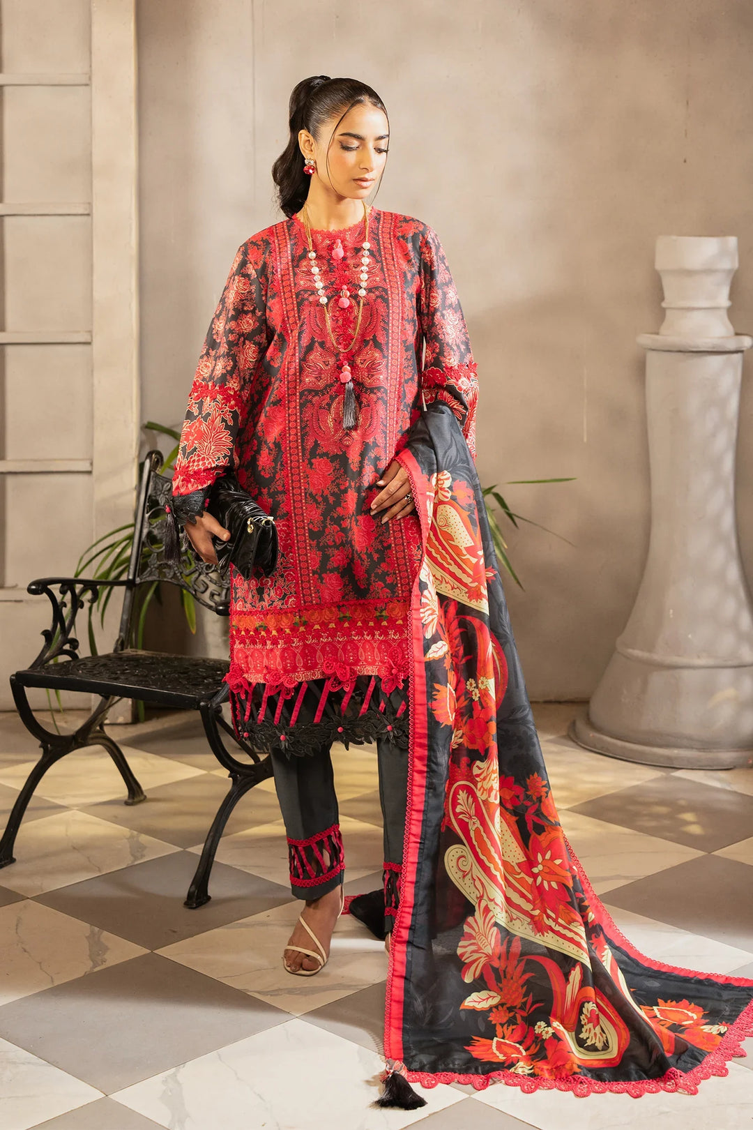 Safaah by Menaal Unstitched Printed Lawn 3 Piece Suit ML26ULS SP-06A - Casual Collection