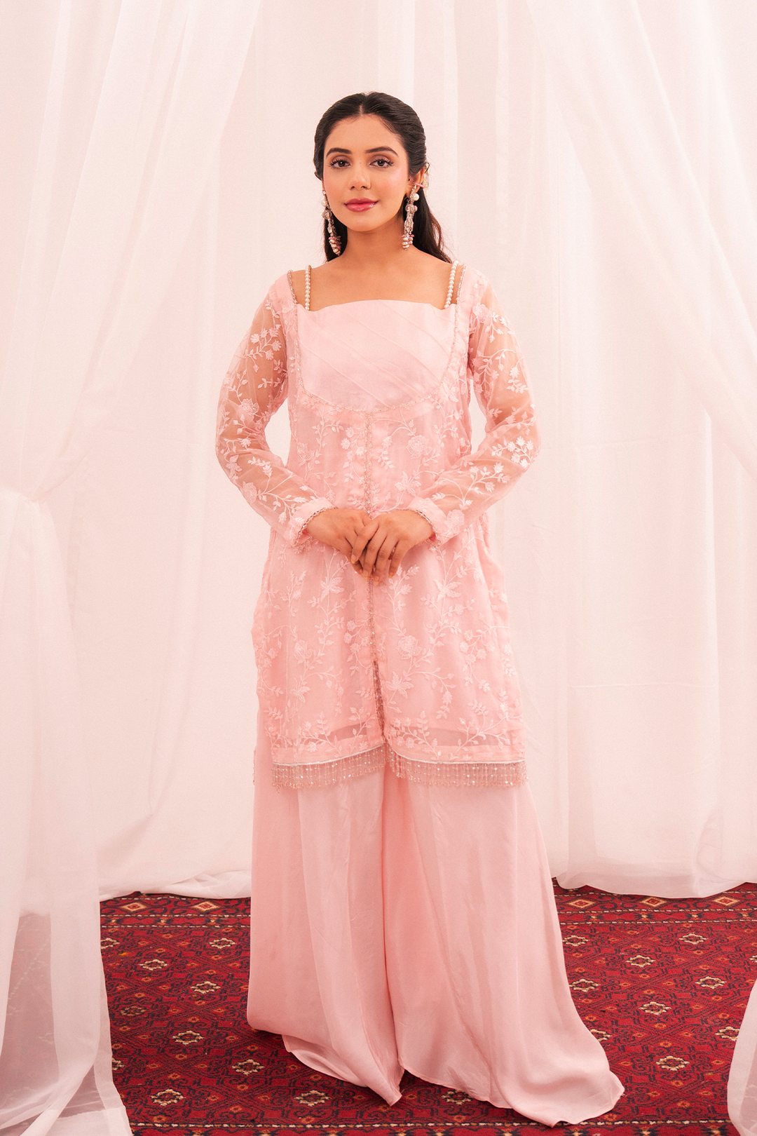 Maham Sultan Women RTW Embroidered Organza 3 Piece Suit FLORE - Eid Collection