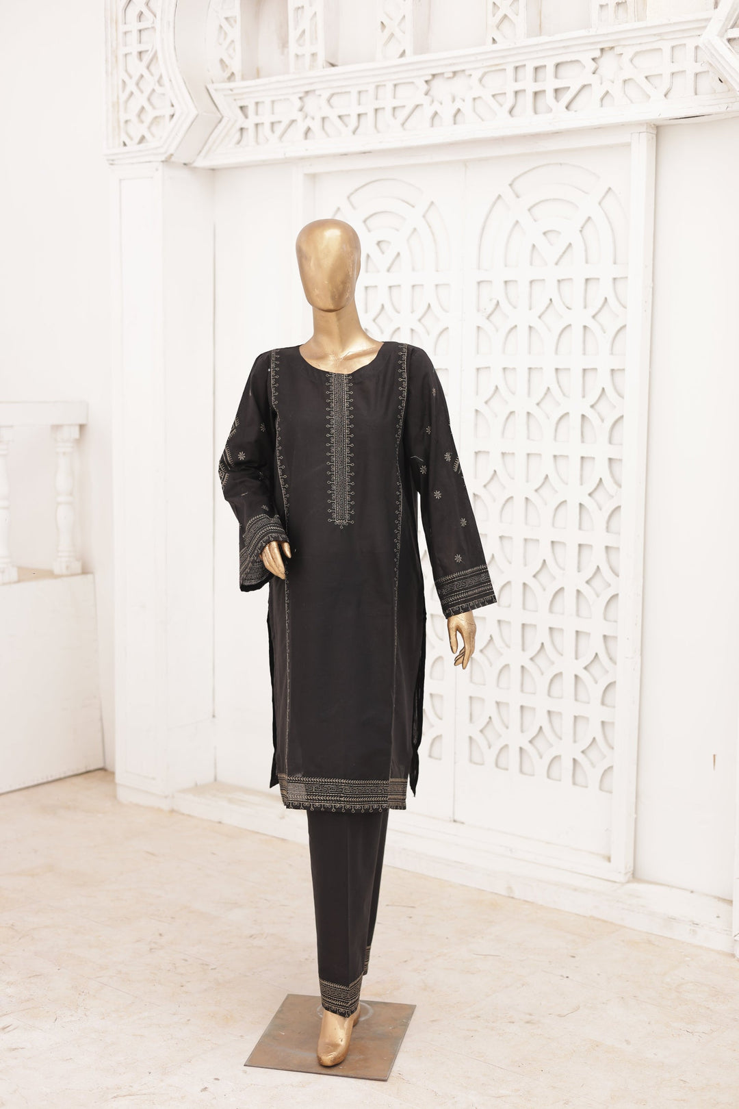 Nyra Essentials by Suntex Fabrics RTW Embroidered Lawn 2 Piece Suit BLACK-2673 Casual Collection