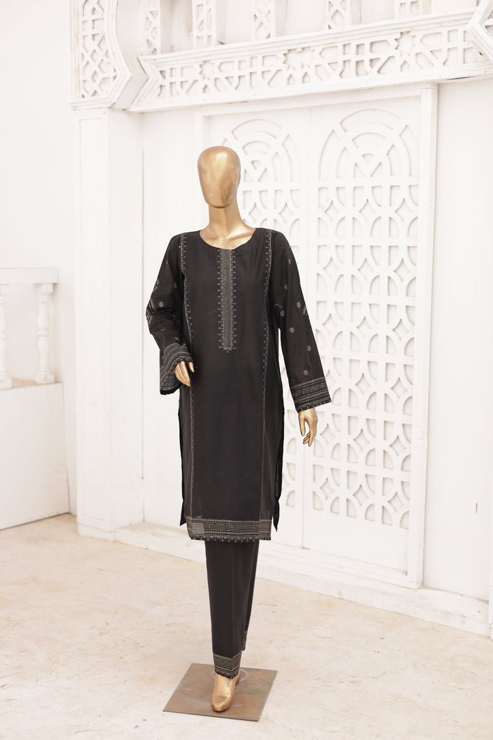 Nyra Essentials by Suntex Fabrics RTW Embroidered Lawn 2 Piece Suit BLACK-2673 Casual Collection