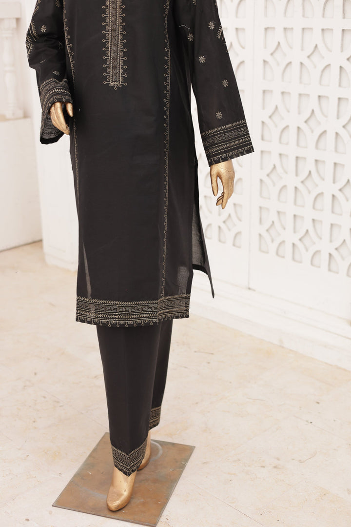 Nyra Essentials by Suntex Fabrics RTW Embroidered Lawn 2 Piece Suit BLACK-2673 Casual Collection
