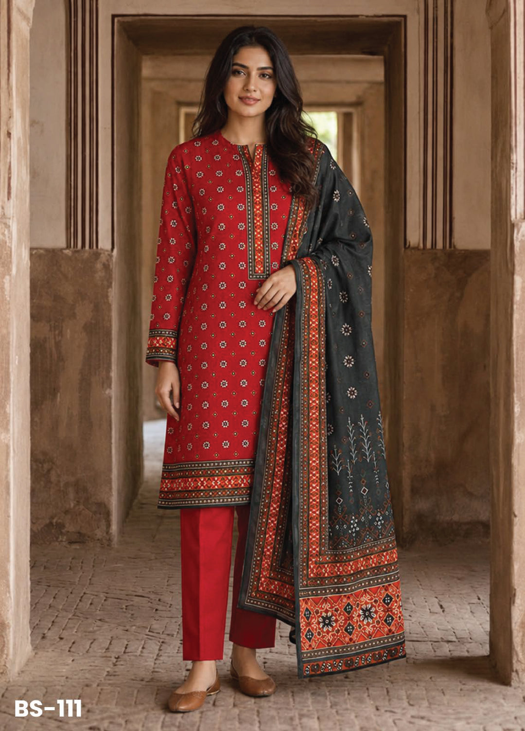 Bin Saeed Unstitched Printed Lawn Cotton 3 Piece Suit BS26UCL BS-111 - Casual Collection