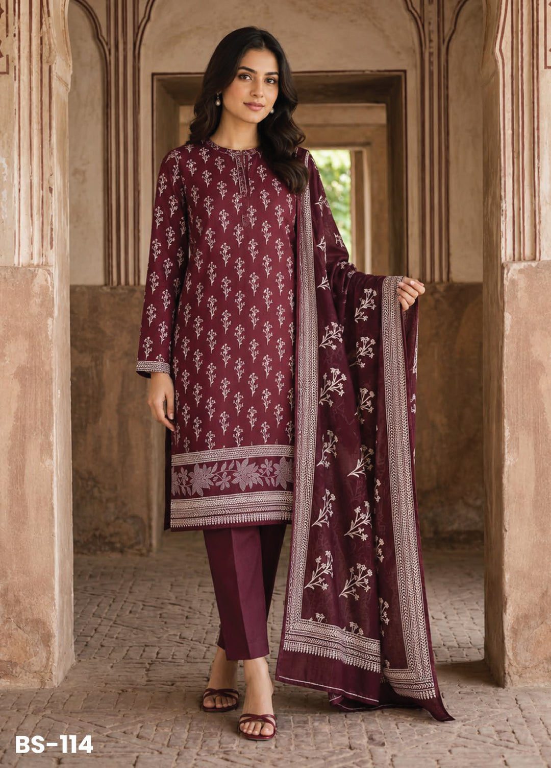 Bin Saeed Unstitched Printed Lawn Cotton 3 Piece Suit BS26UCL BS-114 - Casual Collection