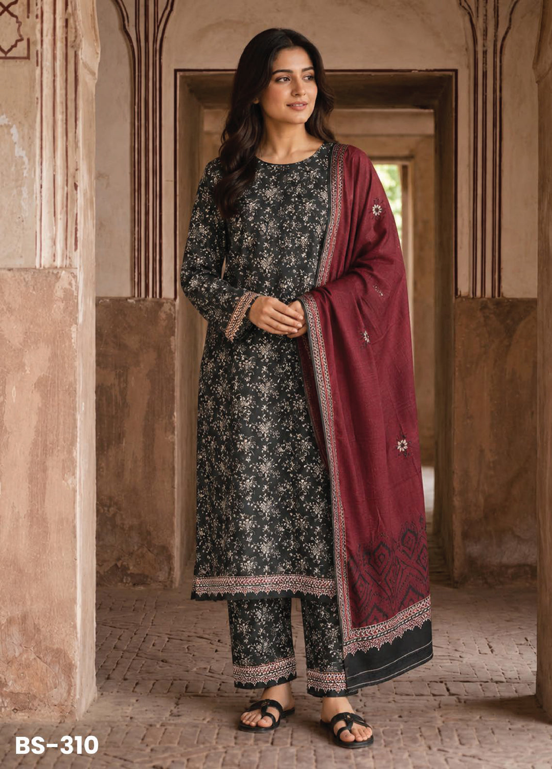 Bin Saeed Unstitched Printed Lawn Cotton 3 Piece Suit BS26UCL BS-310 - Casual Collection