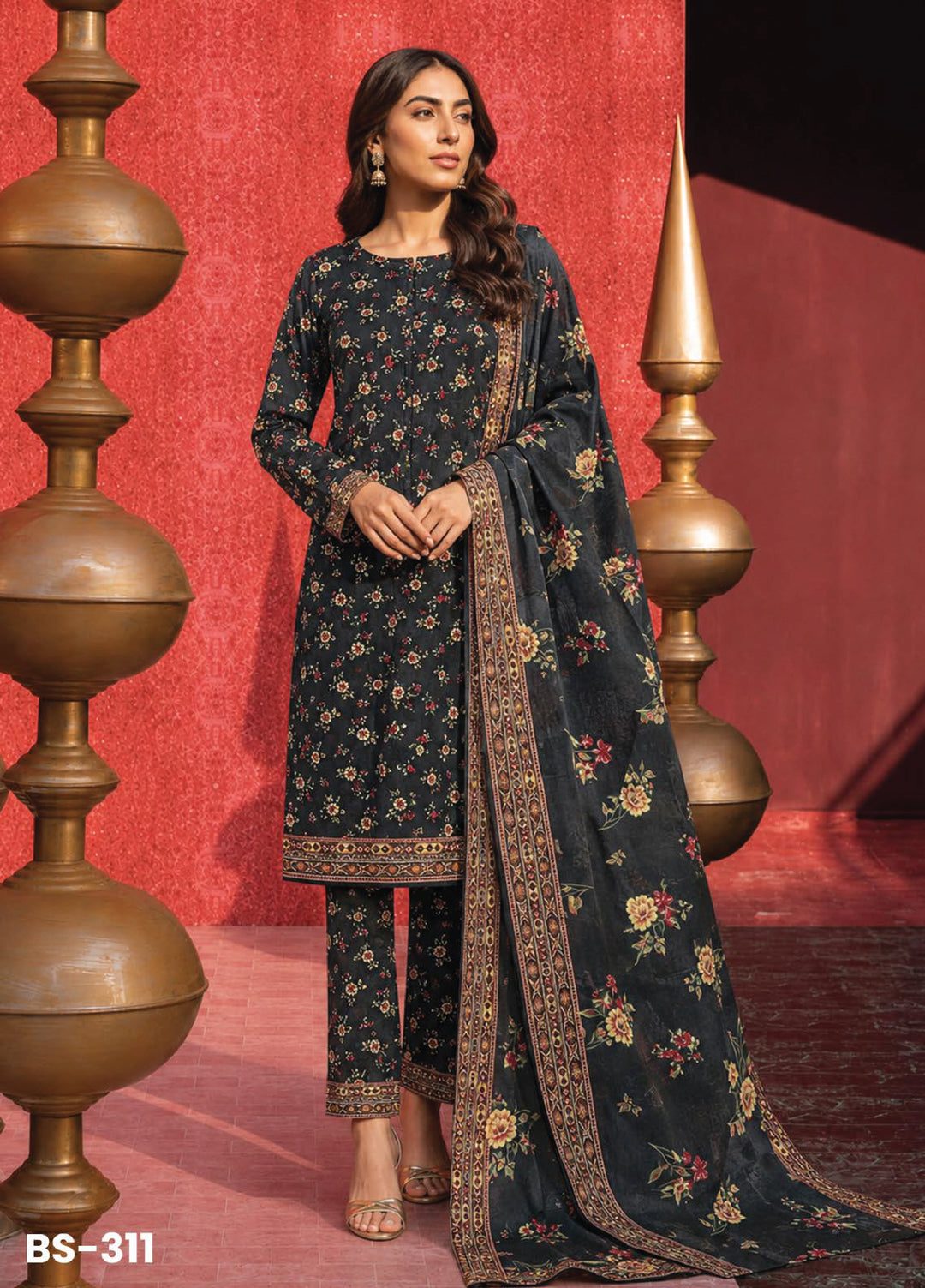 Bin Saeed Unstitched Printed Lawn Cotton 3 Piece Suit BS26UCL BS-311 - Casual Collection
