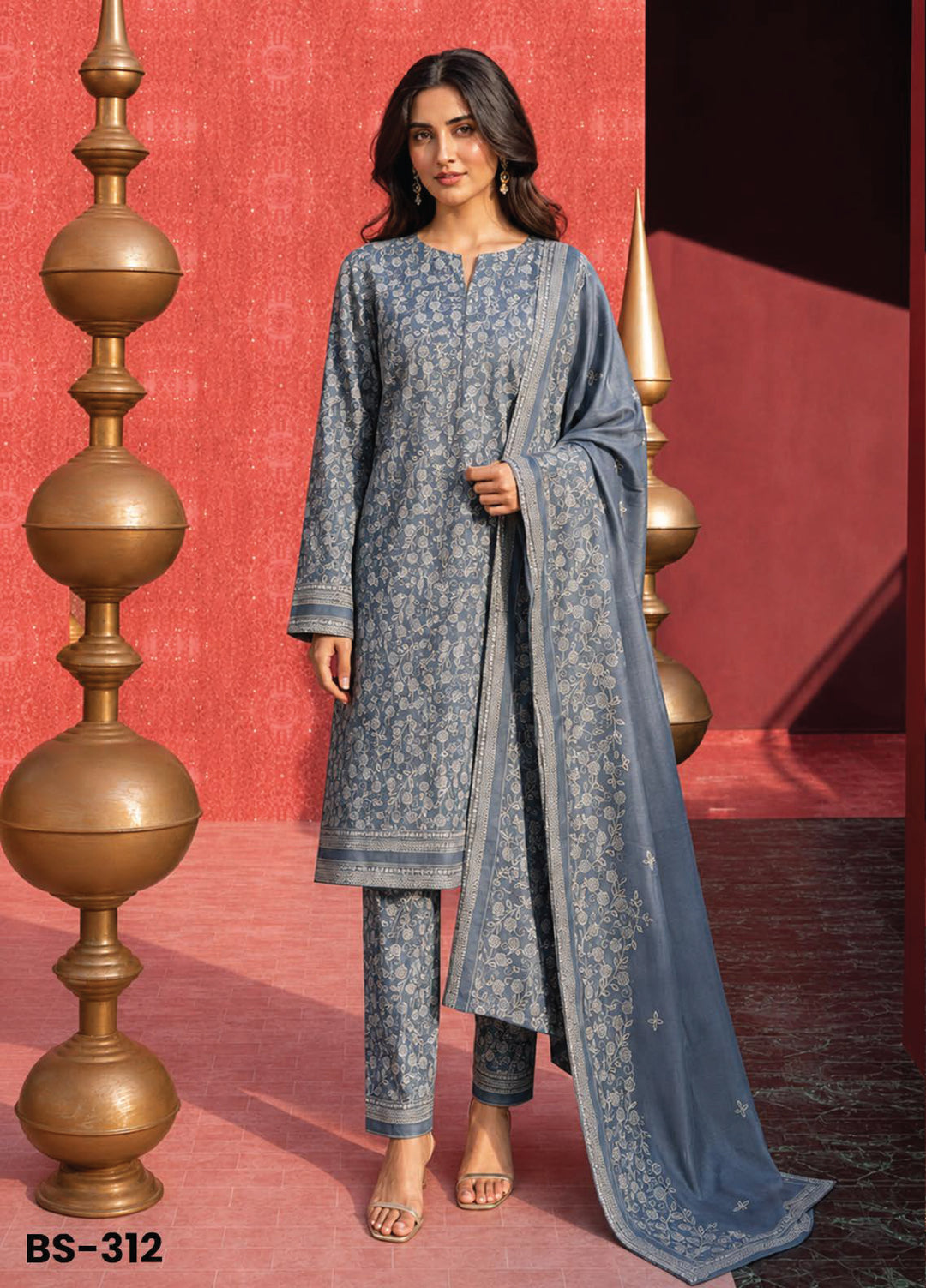 Bin Saeed Unstitched Printed Lawn Cotton 3 Piece Suit BS26UCL BS-312 - Casual Collection